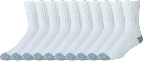 Amazon Essentials Men's Cotton Crew Athletic Moisture Wicking Sports Socks with Cushioned Sole