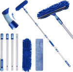 LOMIDA Professional Window Squeegee Kit - Lightweight 62" Aluminum Pole, Rotatable 2-in-1 Cleaning Tool for Cars, Showers & High Windows