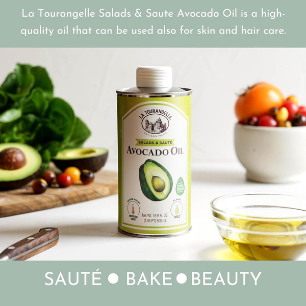 La Tourangelle 16.9 Fl Oz all-natural avocado oil for salads, fruit, fish, or vegetables with buttery flavor