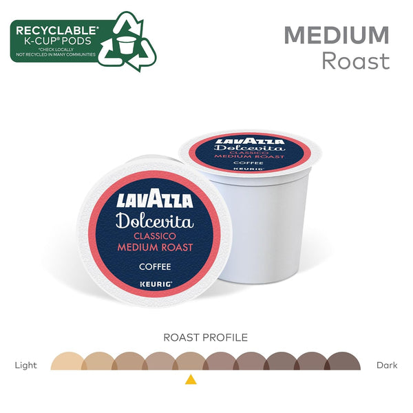 Lavazza Dolcevita Classico Single-Serve Keurig K-Cup Pods Medium Roast Coffee 40-Count Box