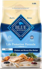 Blue Buffalo Life Protection Formula Puppy Dry Dog Food, Chicken and Brown Rice, 5-lb Bag with Natural Ingredients and DHA