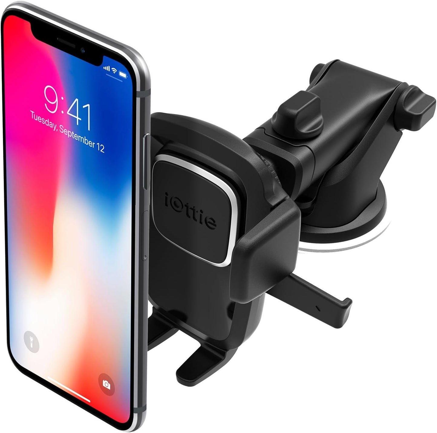 iOttie Easy One Touch Signature Dashboard & Windshield Universal Car Mount Phone Holder Desk Stand with Suction Cup Base and Telescopic Arm for iPhone, Samsung, Google, More Smartphones