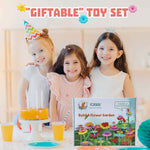IQKidz 3-6 Years Old Toddler Toys - Flower Garden Building Toy with Insect Pegs, Educational Activity Gifts for Girls Preschool-Kindergarten, 153Pcs STEM Stacking Pretend Play Set