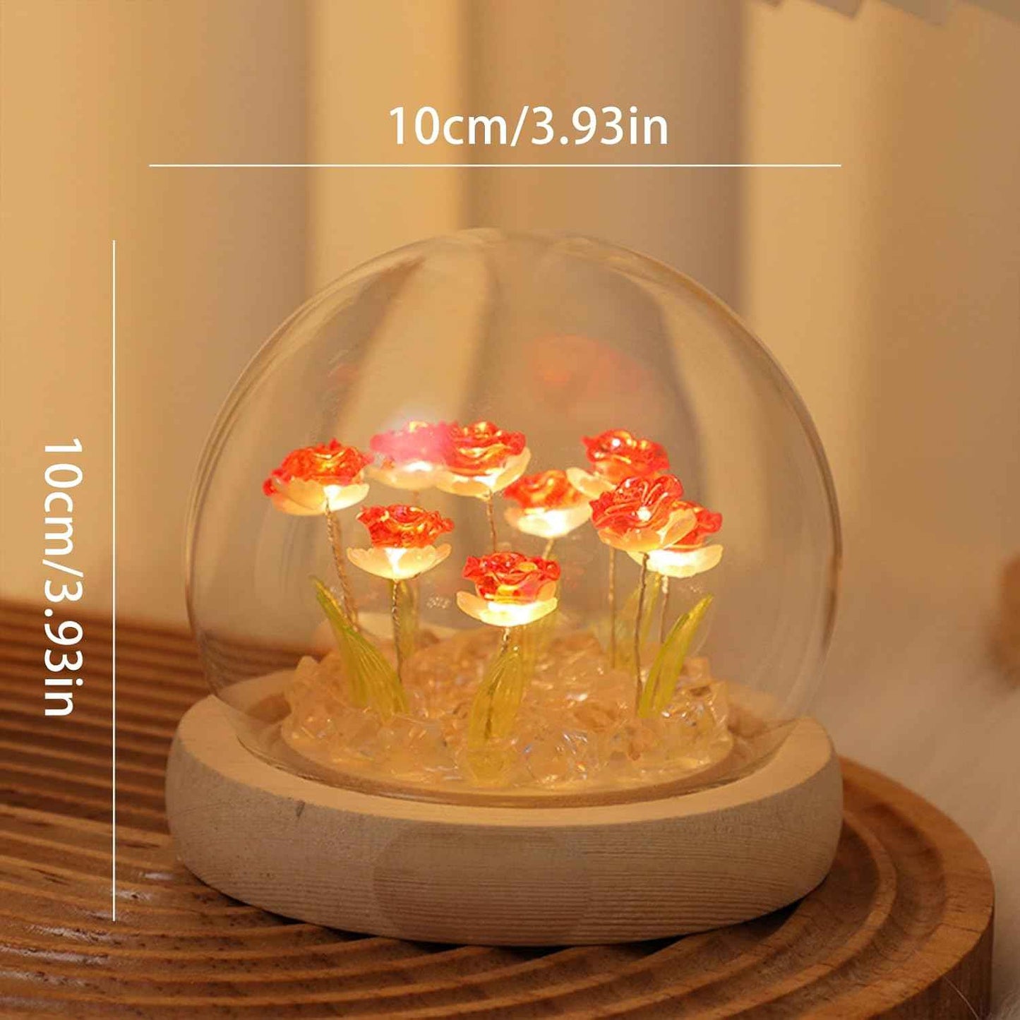 Pretty Rose Lamps Flower Night Light Cute Bedroom Decor Gifts for Women - Battery Powered (not Included)