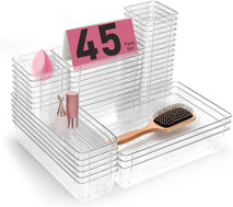 Clear drawer organizers for efficient home storage