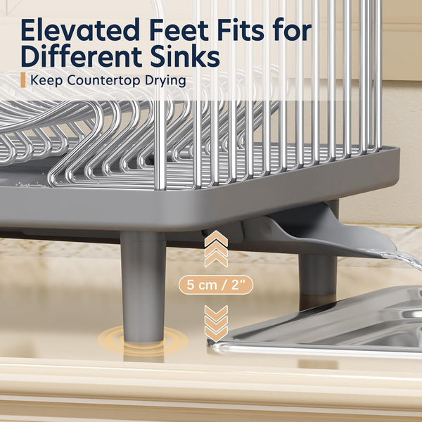 Stainless Steel Dish Drying Rack for Kitchen Counter with Large Capacity