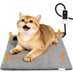 Bezemuru pet heating pad for dogs and cats, waterproof 18x16 in, 6-temp & timer, chew-resistant cord