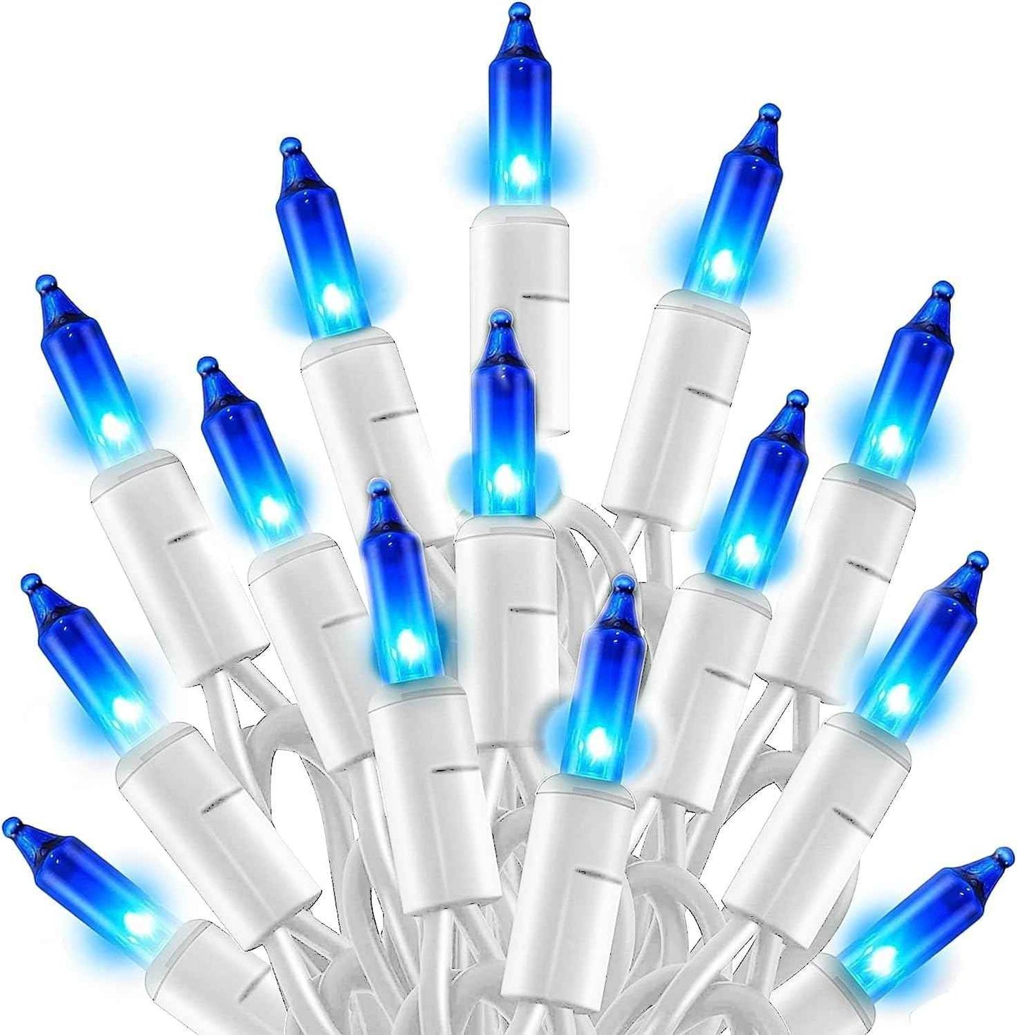 TW SHINE Warm White Christmas Lights, 20FT 100 Count Incandescent White Wire Christmas Tree Lights, Waterproof Xmas String Lights for Outdoor Indoor Home Party Decorations