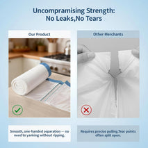 13 Gallon Trash Bags Drawstring 120 Count, 1.7 Mil Thick White Garbage Bags, Easy-Dispense Roll for Kitchen & Household Use, Resists Tears, Leaks and Punctures