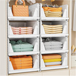 5 Pack Stackable Closet Storage Baskets for Laundry Room Wardrobe Storage