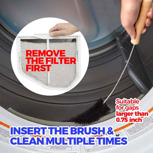 Holikme Dryer Vent Cleaner Kit 2 Pack - Household Cleaning Supplies 304 Stainless Steel Dryer Lint Brush Home Essentials for Lint Trap Dust Vacuum Brush