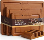 Bamboo cutting board set for kitchen, 3 piece extra thick with juice groove