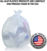 Aluf Plastics High Density Trash Bags, 16 Gallon, 1000 Count, Clear, for Various Uses