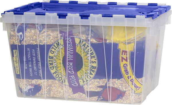 Akro-Mils 12 Gallon KeepBox Storage Container with Lid, Clear Plastic, 21.5 x 15.25 x 12.5 inches