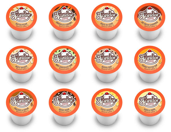 Sundae Ice Cream Flavored Coffee Pods, 48 Count, Compatible with 2.0 Keurig K-Cup Brewer