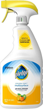 Pledge pH-Balanced Multisurface Cleaner Spray for Everyday Care, Fresh Citrus Scent, 25oz (Pack of 3)
