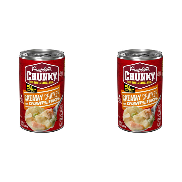 Campbell's Chunky Creamy Chicken and Dumplings Soup, 18.8 Oz Can, Protein Rich Comfort Food