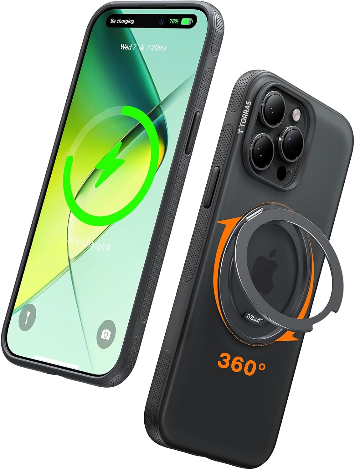 TORRAS 360 Magnetic Stand for iPhone 17 Pro Max Case, [Fit for MagSafe] [4X Military-Grade Protection] Slim Case for iPhone 17 Pro Max, 6.9", Translucent Deep Blue, Ostand O3 Fitness Series - Rayz Mart