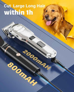 oneisall Dog Grooming Kit for Heavy Thick Hair&Coats/Low Noise Rechargeable Cordless Waterproof Dog Clippers for Grooming Animals&Pets/Pet Shaver with Stainless Steel Blade and Paw Trimmer
