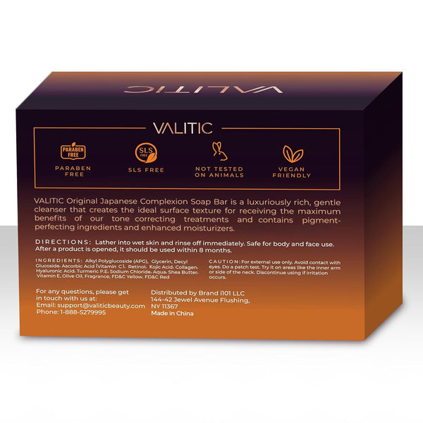 valitic kojic acid dark spot remover soap bars with vitamin c and turmeric for skin care (2 pack)