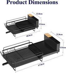 Kitsure Large Dish Drying Rack with Extendable Design for Kitchen Countertops
