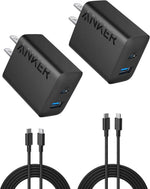 anker 20w fast usb c charger block, 2-pack, black, compatible with iphone 16/16 pro max/15 series/ipad pro