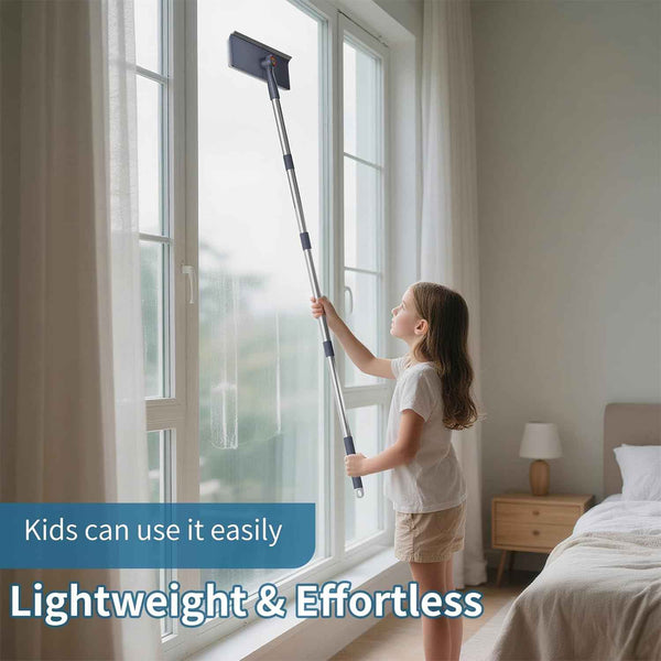 3 in 1 window squeegee with 60 extension pole for home glass mirrors and screens cleaning kit