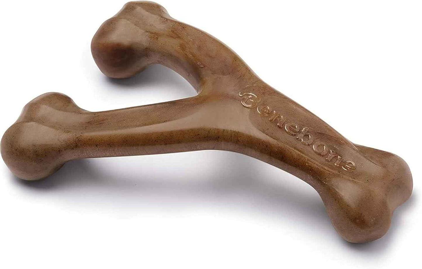 Benebone Wishbone Durable Dog Chew Toy for Aggressive Chewers, Real Bacon, Made in USA, Medium
