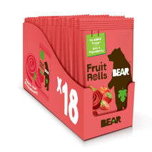 BEAR Real Fruit Snack Rolls - Gluten Free, Vegan, and Non-GMO, 0.7 Ounce, 36 Rolls, Strawberry, Healthy Snacks for Kids and Adults