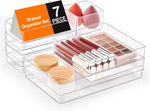 7-Piece Drawer Organizer Set with Non-Slip Pads for Desk, Kitchen, and Bedroom Drawers
