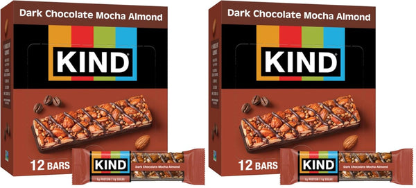 KIND Dark Chocolate Nuts & Sea Salt Bars, Gluten Free, Low Sugar, High Fiber, 12 Count