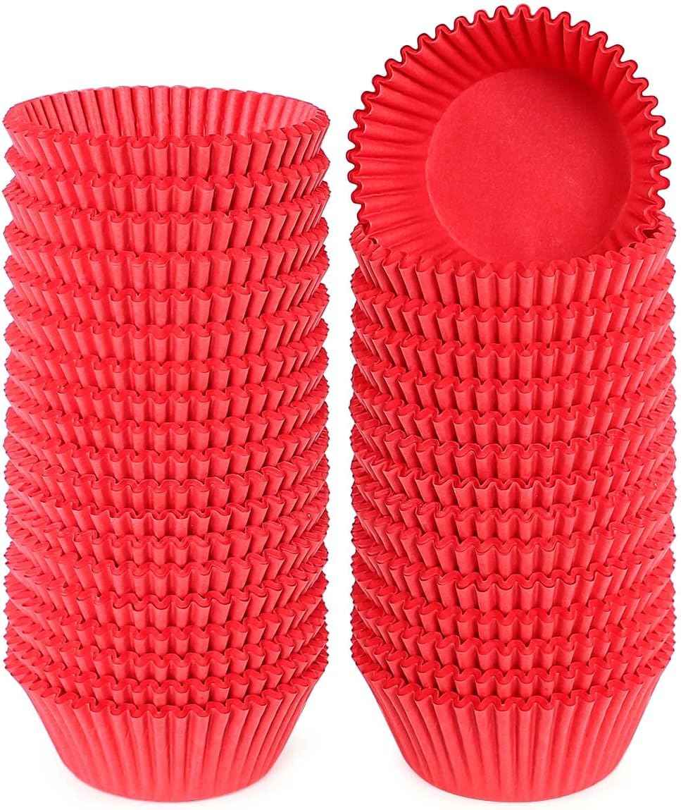 Caperci Standard Natural Cupcake Liners 500 Count, No Smell, Grease-Proof Paper Muffin Liners, Food-grade Baking Cups for Cupcakes, Muffins, Nuts