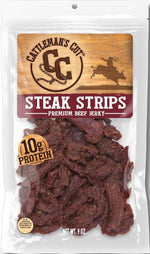 Cattleman's Cut Peppered Beef Jerky, Premium Marinated Steak Snacks, 10 Ounces