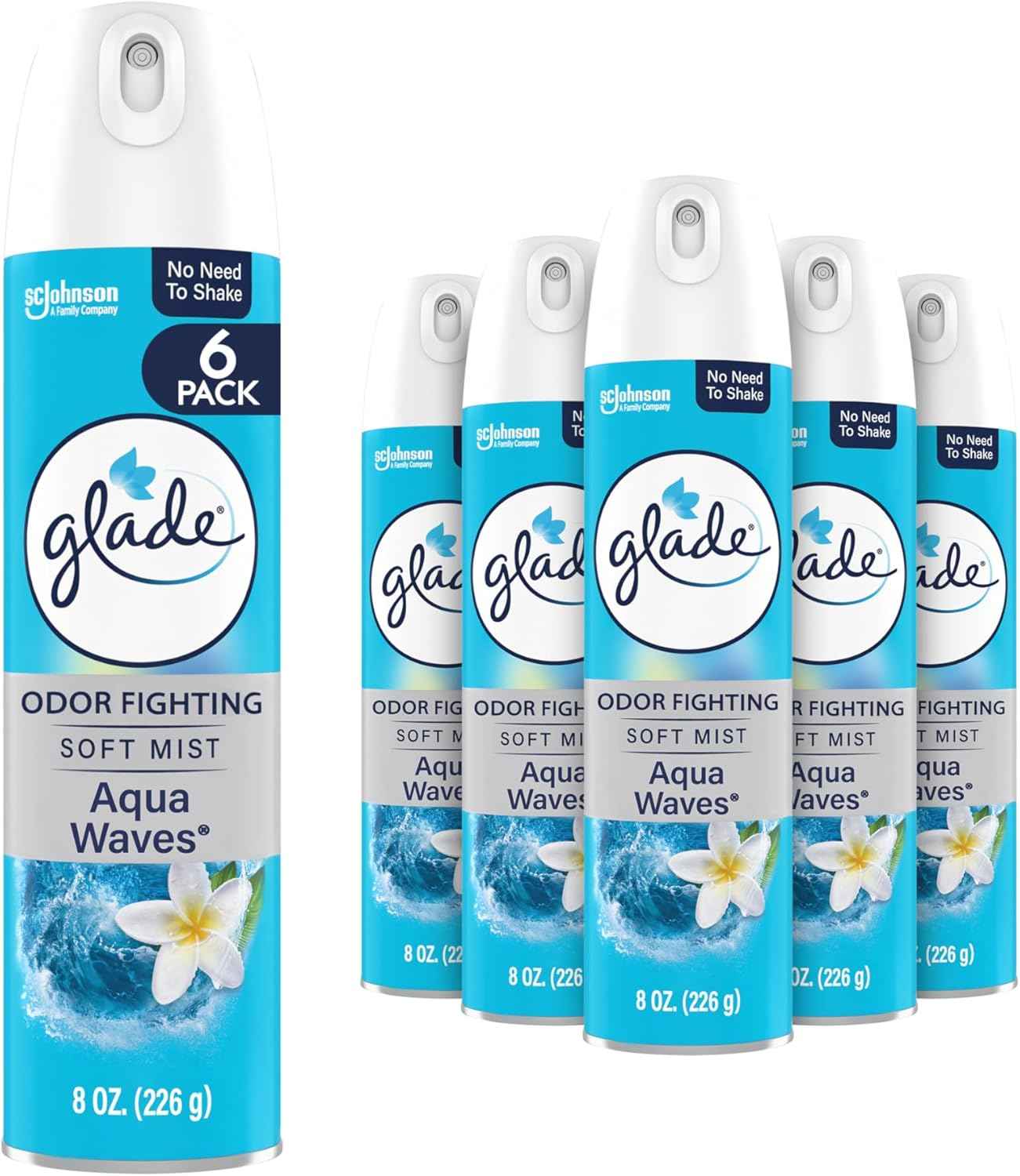 Glade Air Freshener Room Spray, Clean Linen Scent, Odor Fighting to Deliver Long Lasting Freshness, 8 Oz, 6 Count
