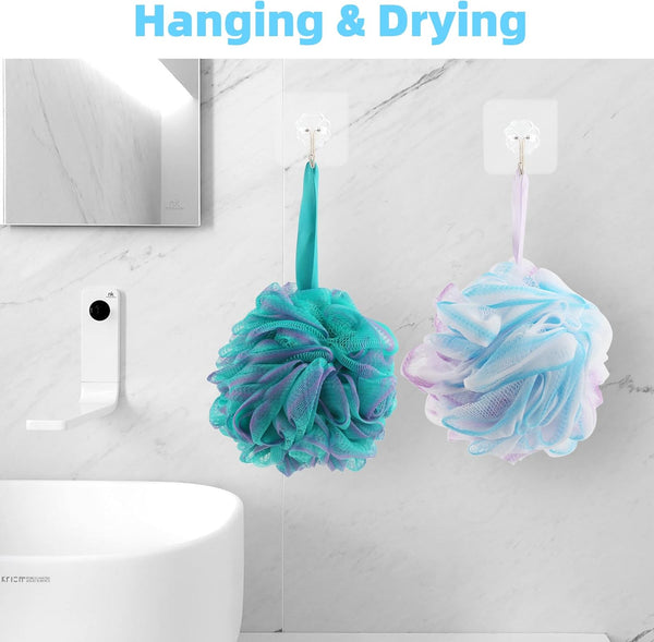 chuya bath sponges loofahs 70 grams large size, 4 pack shower sponge exfoliating cleaning bath loofa body scrubber balls