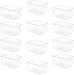 YIHONG 6 Pack Clear Pantry Organizer Bins, Plastic Containers with Handle for Kitchen,Freezer,Cabinet,Closet,Bathroom Under Sink Storage