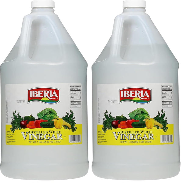 Iberia 1 Gallon All Natural Distilled White Vinegar, 5% Acidity for Cooking and Cleaning