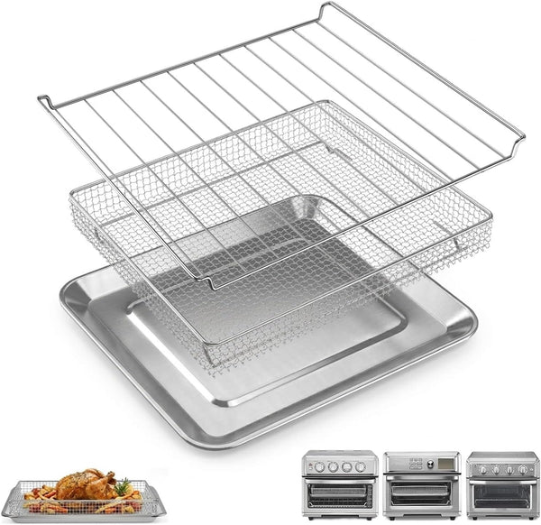 Air Fryer Tray Replacement for Cuisinart TOA-60 TOA-65 TOA-70 Toaster oven tray, 12.4"x11"Air Fryer Basket and air fryer tray pan, Dishwasher Safe