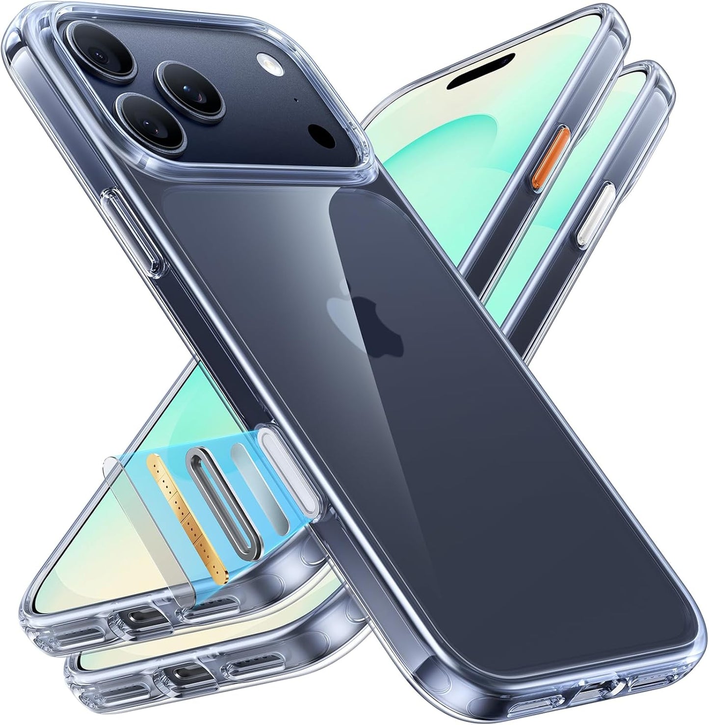 TORRAS for iPhone 17 Pro Case, Beyond Military-Grade Protection, Camera Control Button, DIY Buttons, Translucent Matte Slim Thin Shockproof Hard Back Anti-Scratch case for iPhone 17 Pro, Deep Blue