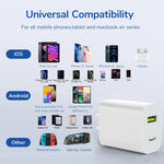 2 Pack USB C Charger Block, Dual Port Type C Wall Charger Fast Charging 20W Power Adapter Cube for iPhone 14/14 Pro/14 Pro Max/14 Plus/13/12/11, XS/XR/X, iPad, Samsung, More - Rayz Mart