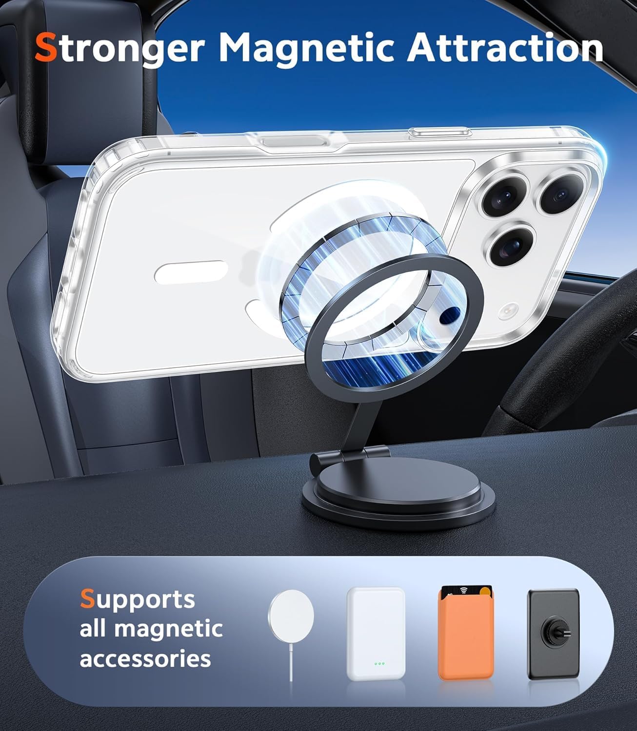 Clear Case Compatible with Phone 17 Air – Silicone MagSafe Compatible Ultra-Thin Shockproof Protective Cover with Magnetic Ring, Anti-Yellowing (Clear, Phone 17 Air)