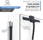 GÜTEWERK 9-Inch Silicone Shower Squeegee, Black with Stainless Steel Core and Soft-Touch Handle
