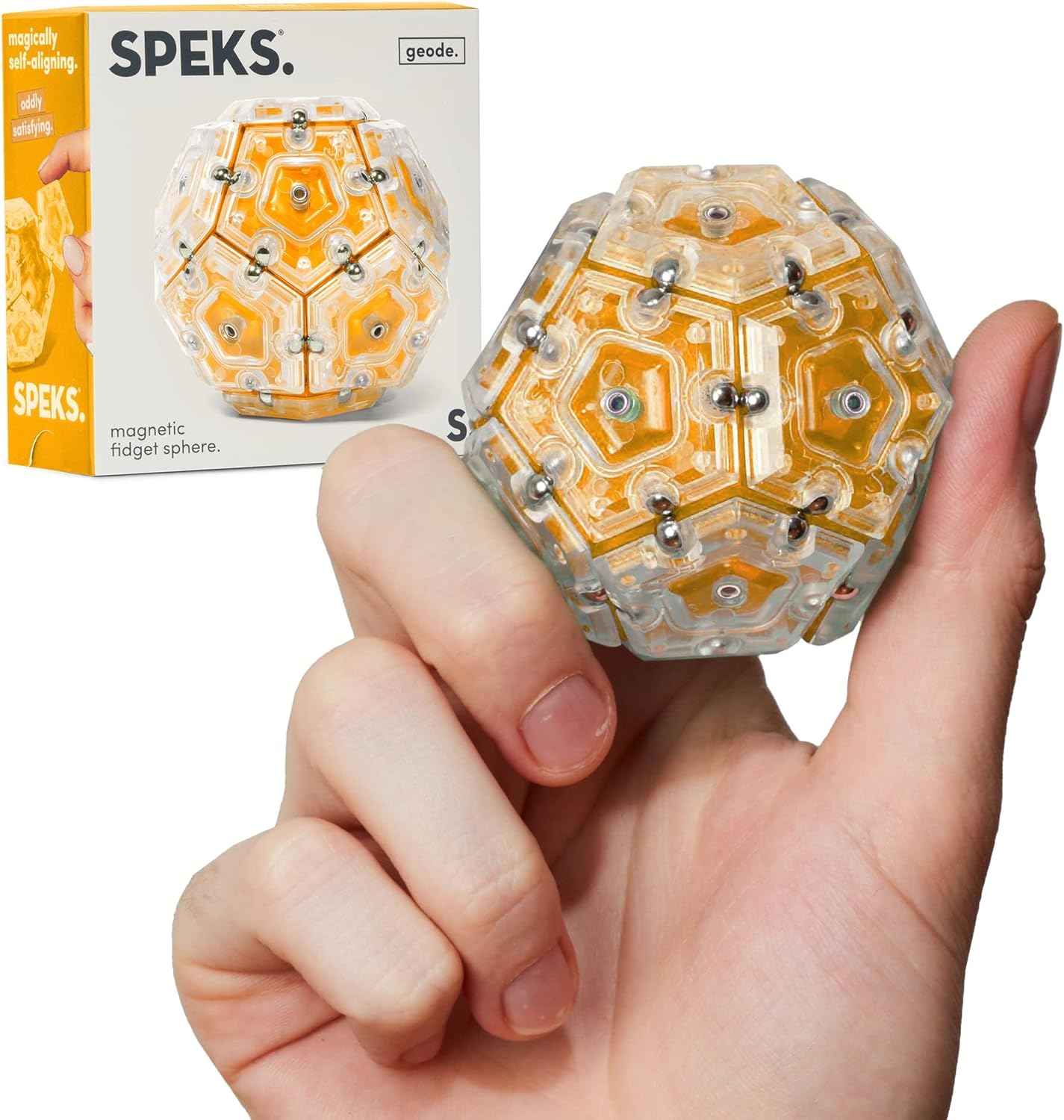 Speks Geode Magnetic Fidget Toy | Sensory Desk Toy for Adults & Teens 14+ | Stress Relief Gift | Sphere, Cool