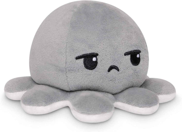 TeeTurtle Reversible Octopus Plushie - 4-Inch Pink + Aqua Two-Sided Flip Plush Toy with Embroidered Details - Cute Mini Collectible Plush for Kids, Teens, and Adults