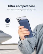 VEGER Portable Charger with Built-in AC Plug and Cables, All in One 10000mAh Ultra Slim Power Bank Emergency Fast Charging for Travel Battery Pack Compatible with iPhone, Samsung, Android, Navy
