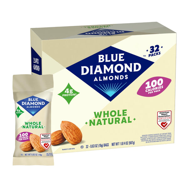 Blue Diamond Almonds Dark Chocolate Cocoa Dusted Snack Nuts, 100 Calorie Packs, 32 Count