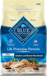 blue buffalo life protection formula adult dry dog food, 5-lb bag, chicken & brown rice recipe