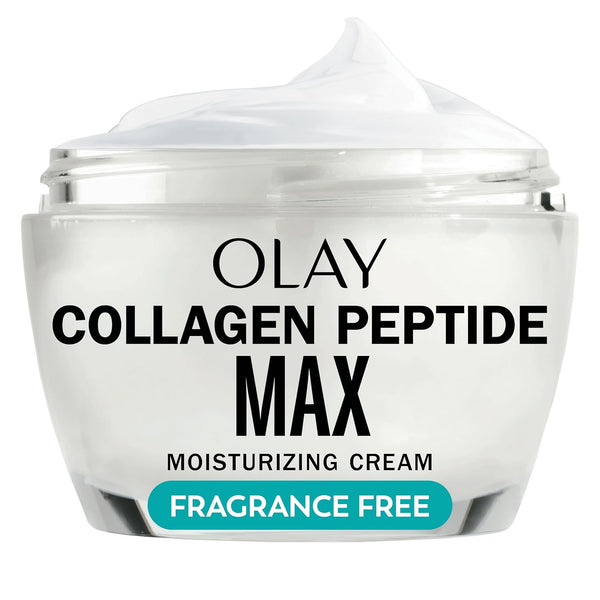 olay collagen peptide face moisturizer, firming cream for women, fragrance-free, non-greasy, hydrating and anti-aging skin care