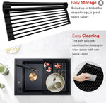 Silicone Wrapped Over The Sink Dish Drying Rack for Kitchen