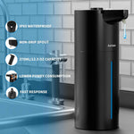 Aunmaon automatic touchless soap dispenser, adjustable volume, long battery life, black, kitchen and bathroom